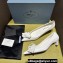 Prada Heel 4.5cm Brushed leather pumps with floral appliqués and Architectural details 1I363N White 2024