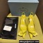 Prada Heel 4.5cm Brushed leather slingback pumps with floral appliqués and Architectural details Yellow 2024
