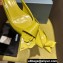 Prada Heel 4.5cm Brushed leather slingback pumps with floral appliqués and Architectural details Yellow 2024