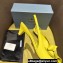 Prada Heel 4.5cm Brushed leather slingback pumps with floral appliqués and Architectural details Yellow 2024