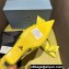 Prada Heel 4.5cm Brushed leather slingback pumps with floral appliqués and Architectural details Yellow 2024