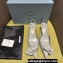 Prada Heel 4.5cm Brushed leather slingback pumps with floral appliqués and Architectural details Gray 2024