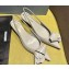 Prada Heel 4.5cm Brushed leather slingback pumps with floral appliqués and Architectural details Gray 2024