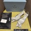 Prada Heel 4.5cm Brushed leather slingback pumps with floral appliqués and Architectural details Gray 2024