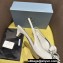 Prada Heel 4.5cm Brushed leather slingback pumps with floral appliqués and Architectural details Gray 2024