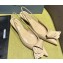 Prada Heel 4.5cm Brushed leather slingback pumps with floral appliqués and Architectural details Beige 2024