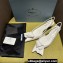 Prada Heel 4.5cm Brushed leather slingback pumps with floral appliqués and Architectural details White 2024