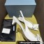 Prada Heel 4.5cm Brushed leather slingback pumps with floral appliqués and Architectural details White 2024