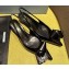Prada Heel 4.5cm Brushed leather slingback pumps with floral appliqués and Architectural details Black 2024