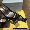 Prada Heel 4.5cm Brushed leather slingback pumps with floral appliqués and Architectural details Black 2024