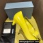 Prada Heel 4.5cm Brushed leather pumps with Architectural details Yellow 2024