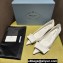 Prada Heel 4.5cm Brushed leather pumps with Architectural details White 2024