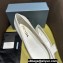 Prada Heel 4.5cm Brushed leather pumps with Architectural details White 2024