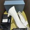 Prada Heel 4.5cm Brushed leather pumps with Architectural details White 2024