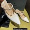 Prada Heel 5.5cm Patent leather Mules with Strap White 2024