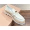 Miu Miu Platform 5cm Loafers in Brushed Leather Creamy 2024