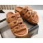 Celine Tippi Slides In Shearling And Calfskin Brown 2024