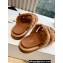 Celine Tippi Slides In Shearling And Calfskin Brown 2024