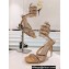 Rene Caovilla sculpted acetate Heel 9.5cm Chandelier Crystal Sandals Beige 2024