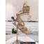 Rene Caovilla sculpted acetate Heel 9.5cm Chandelier Crystal Sandals Beige 2024