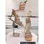 Rene Caovilla sculpted acetate Heel 9.5cm Chandelier Crystal Sandals Beige 2024