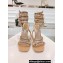 Rene Caovilla sculpted acetate Heel 9.5cm Chandelier Crystal Sandals Beige 2024