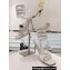 Rene Caovilla sculpted acetate Heel 9.5cm Chandelier Crystal Sandals White 2024