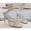 Rene Caovilla sculpted acetate Heel 9.5cm Chandelier Crystal Sandals White 2024