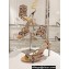Rene Caovilla Heel 9.5cm Chandelier Crystal Sandals Beige/Multicolor 2024
