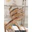 Rene Caovilla Heel 9.5cm Chandelier Crystal Sandals Beige/Silver 2024