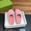 Gucci Women/Men platform Rubber slide sandals GG Pink 2024