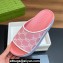 Gucci Women/Men platform Rubber slide sandals GG Pink 2024