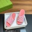 Gucci Women/Men platform Rubber slide sandals GG Pink 2024