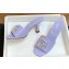 Gucci Heel 7.5cm Women's Slides with Crystal Double G in Leather Purple 2024