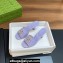 Gucci Heel 7.5cm Women's Slides with Crystal Double G in Leather Purple 2024
