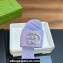Gucci Heel 7.5cm Women's Slides with Crystal Double G in Leather Purple 2024
