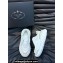 Prada Systeme brushed leather Men's sneakers with bike fabric and suede elements White 2024