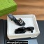 Gucci Heel 7.5cm Women's Slides with Crystal Double G in Leather Black 2024