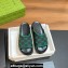 Gucci Women/Men platform Rubber slide sandals GG Black/Green 2024