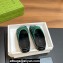 Gucci Women/Men platform Rubber slide sandals GG Black/Green 2024