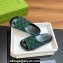 Gucci Women/Men platform Rubber slide sandals GG Black/Green 2024