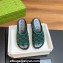 Gucci Women/Men platform Rubber slide sandals GG Black/Green 2024