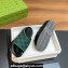 Gucci Women/Men platform Rubber slide sandals GG Black/Green 2024