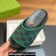Gucci Women/Men platform Rubber slide sandals GG Black/Green 2024