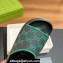 Gucci Women/Men platform Rubber slide sandals GG Black/Green 2024