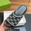 Gucci Women/Men platform Rubber slide sandals GG Black/White 2024
