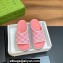 Gucci Women/Men platform Rubber slide sandals GG Pink 2024