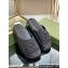 Gucci Women/Men platform Rubber slide sandals with Interlocking G Black 2024