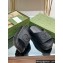 Gucci Women/Men platform Rubber slide sandals with Interlocking G Black 2024
