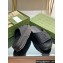 Gucci Women/Men platform Rubber slide sandals with Interlocking G Black 2024